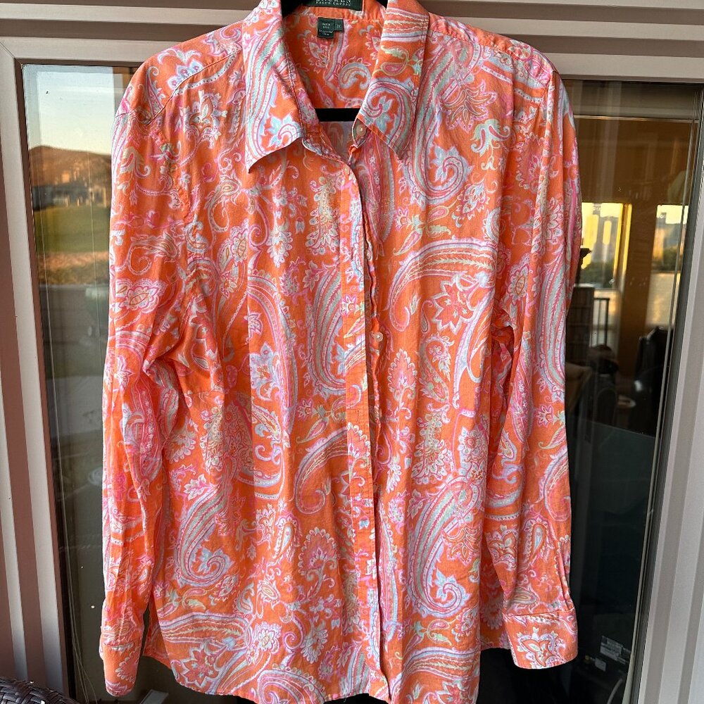 Lauren Ralph Lauren paisley fine blouse, 2X